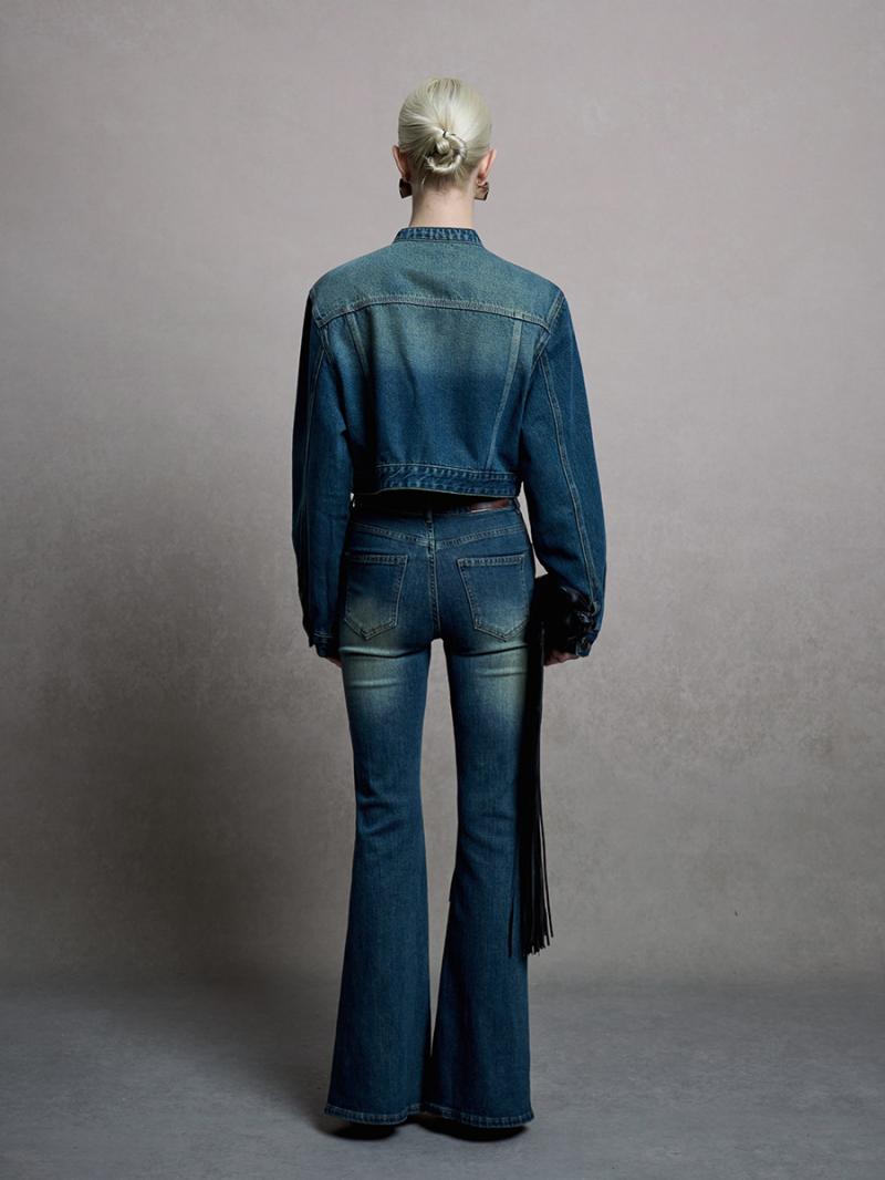 Denim | Scorpio Washed Denim Jacket  –  Womens Clothing BLUE