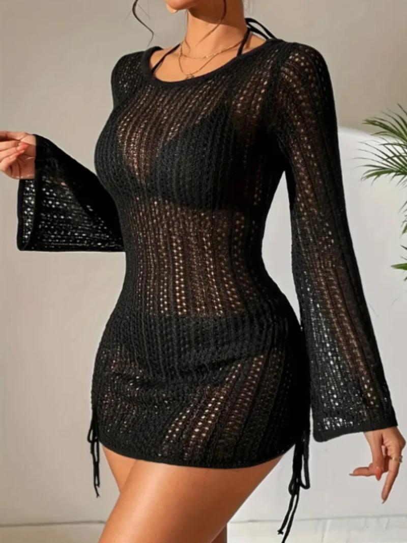 Dresses | Back Cut Out Crochet Mini Dress  –  Womens Clothing Dresses