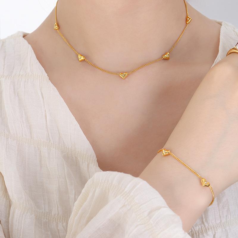 Necklaces | Chain Of Hearts Necklace  –  Womens Accessories GOLD