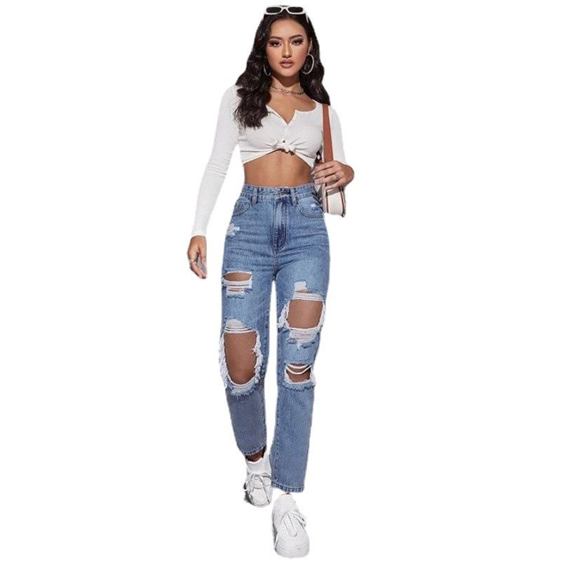 Pants | Distressed Doll Jeans  –  Womens Clothing LIGHT BLUE