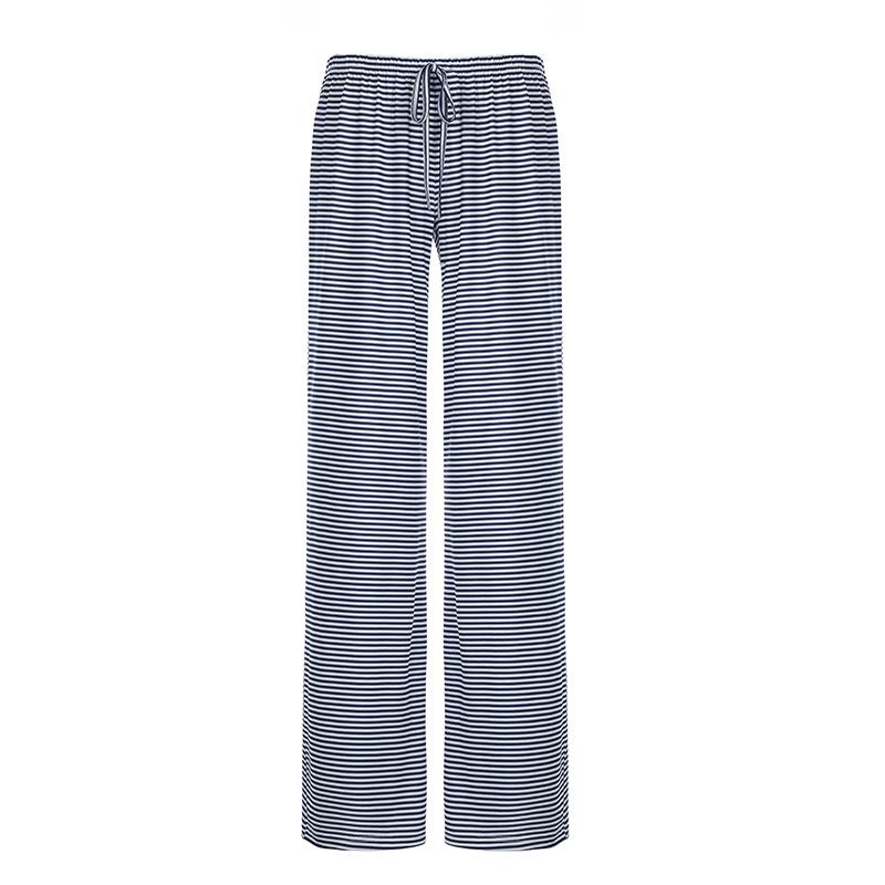 Pants | Lilah Striped Fold Over Pants  –  Womens Clothing BLUE AND WHITE