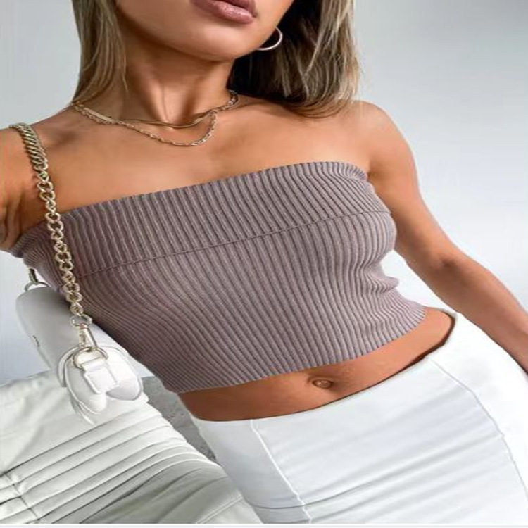 Sets | Desiree Fold Over Knit Tube Top  –  Womens Clothing Sets