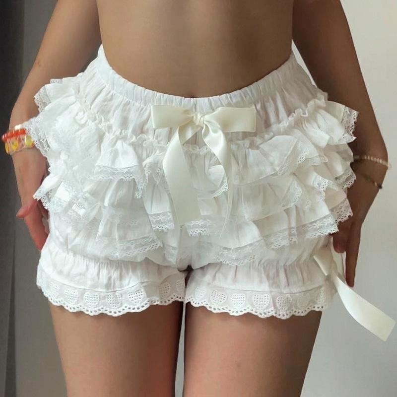 Shorts | Tali Scrunch Lace Trim Shorts  –  Womens Clothing Shorts