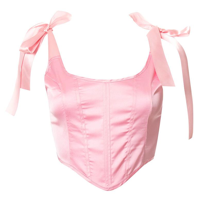 Tops | Amiyah Vinyl Corset  –  Womens Clothing LIGHT PINK