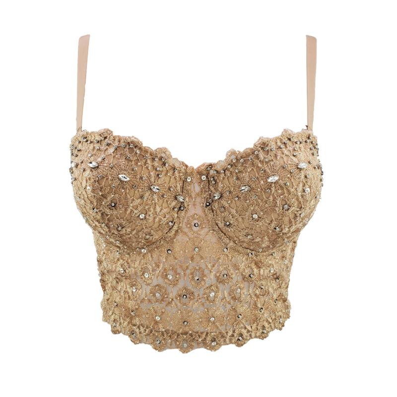 Tops | Charisma Sheer Lace Bra Top  –  Womens Clothing BEIGE