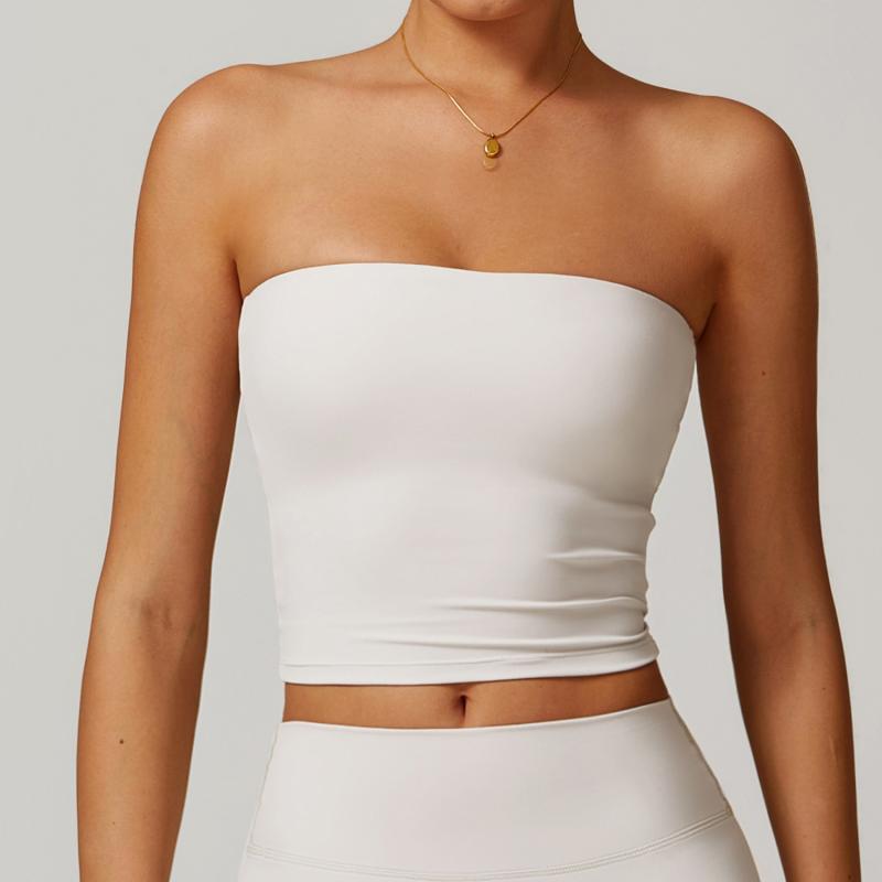 Tops | Contrast Fold Over Tube Top  –  Womens Clothing BLACK AND WHITE