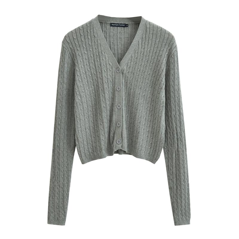 Tops | Elliot Cable Knit Cardigan  –  Womens Clothing GRAY