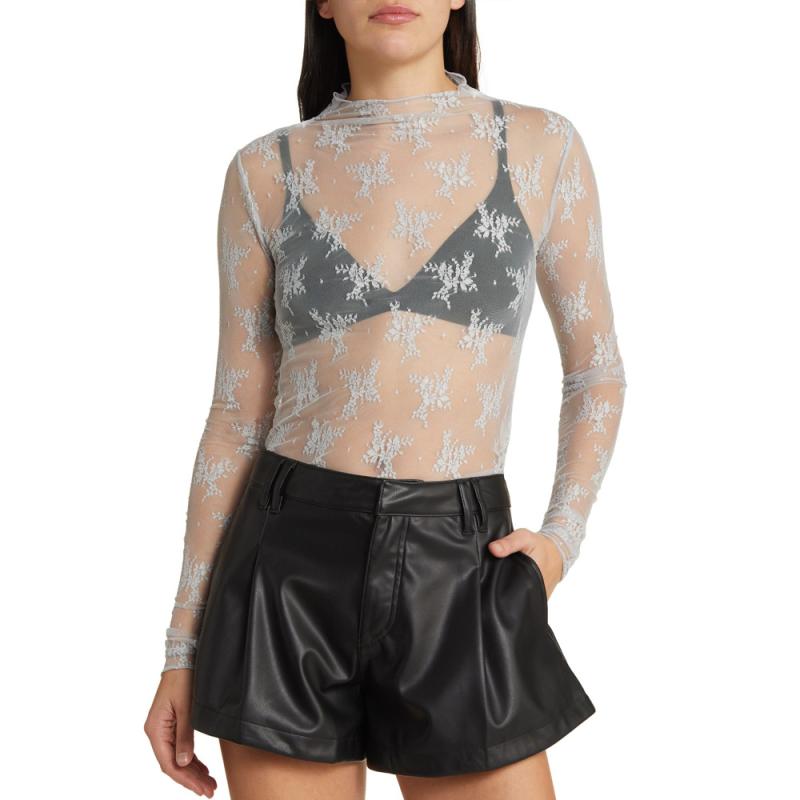 Tops | Lise Sheer Lace Top  –  Womens Clothing LIGHT PINK