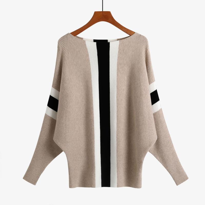 Tops | Nautical Striped Oversized Sweater  –  Womens Clothing GRAY MELANGE