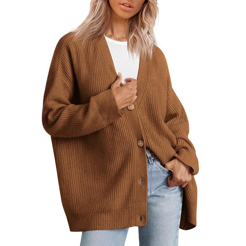 Tops | Oversized Waffle Knit Cropped Cardigan  –  Womens Clothing DARK GRAY