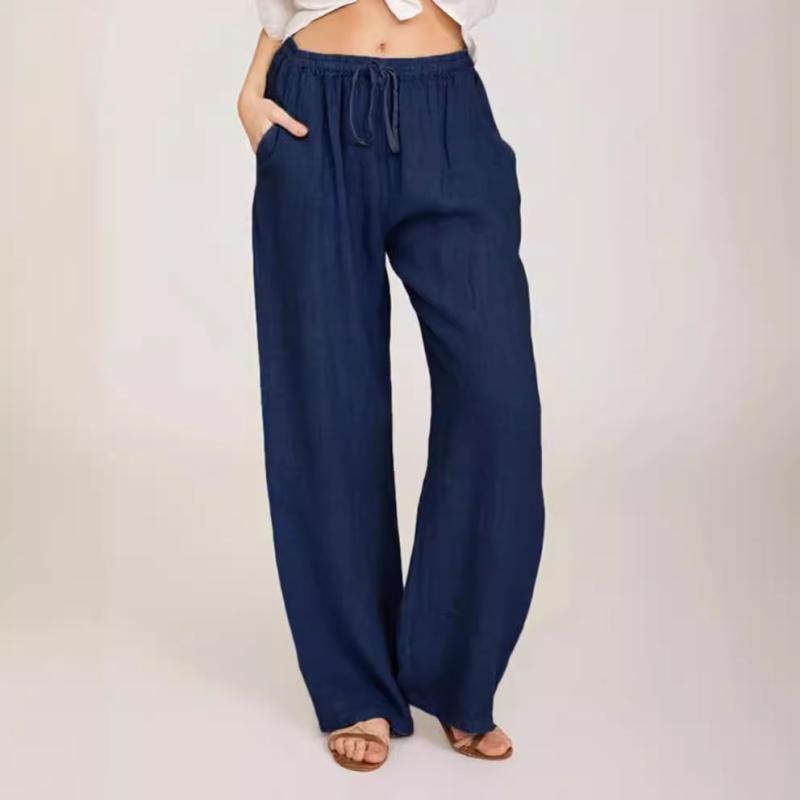 Pants | Leoni Side Tie Cotton Gauze Pants  –  Womens Clothing NAVY