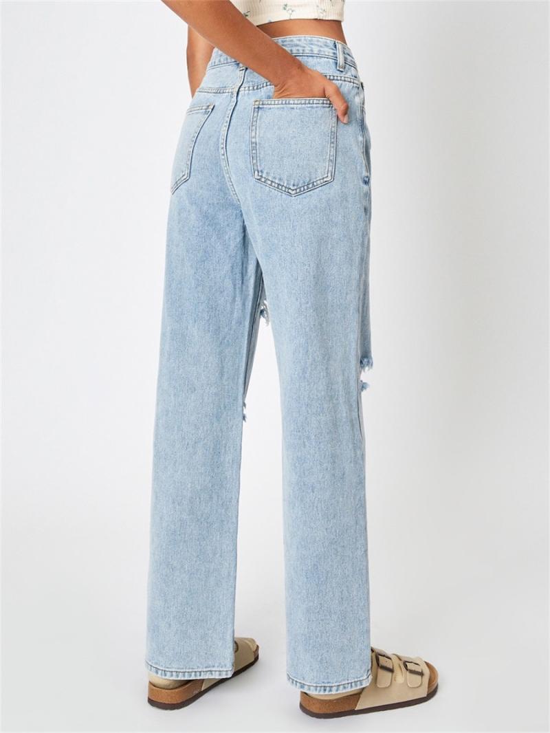 Pants | No Waistband Relaxed Jeans  –  Womens Clothing LIGHT BLUE